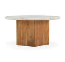 Dillinger - Modern White Marble + Mango Wood End Table