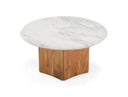 Dillinger - Modern White Marble + Mango Wood Coffee Table