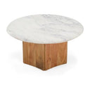 Dillinger - Modern White Marble + Mango Wood End Table