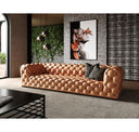 Dexter - Transitional Camel Full Italian Leather Lounge Chair