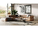 Everest - Modern Brown Leather Modular Armless Sectional Seat