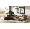 Everest - Modern Brown Leather Ottoman
