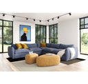 Kinsey - Modern Tan Leather Small River Rock Ottoman