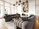 Moreno - Modern Grey Fabric 4-Seater Sofa