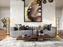 Moreno - Modern Grey Fabric 4-Seater Sofa