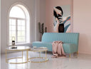 Mosko - Modern Light Green & Gold Fabric Sofa