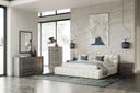 tyree - modern tufted off-white fabric bed