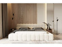 Tyree - Modern Tufted Off-White Fabric Bed