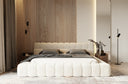 tyree - modern tufted off-white fabric bed