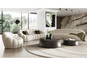 Yolonda - Modern Curved Light Grey Fabric Loveseat