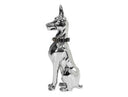 Doberman Dog - Silver Fiberglass Sculpture