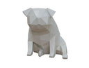 Dog - Geometric White Sculpture