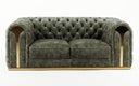 Dosie - Transitional Grey Velvet Loveseat