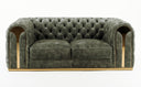 Dosie - Transitional Grey Velvet Loveseat