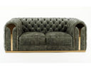 Dosie - Transitional Grey Velvet Loveseat