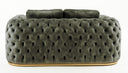 Dosie - Transitional Grey Velvet Loveseat
