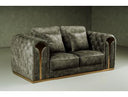 Dosie - Transitional Grey Velvet Loveseat
