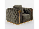 Dosie - Transitional Grey Velvet Chair
