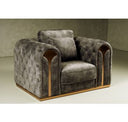 Dosie - Transitional Grey Velvet Loveseat