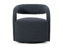 Dowsett - Modern Charcoal Fabric Swivel Accent Chair