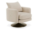 Doyle - Modern Cream Fabric + Gold Accent Chair