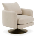 Doyle - Modern Cream Fabric + Gold Accent Chair