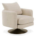 Doyle - Modern Cream Fabric + Gold Accent Chair