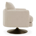 Doyle - Modern Cream Fabric + Gold Accent Chair