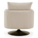 Doyle - Modern Cream Fabric + Gold Accent Chair