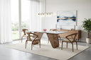 Draper Mid-Century Walnut & Glass Dining Table