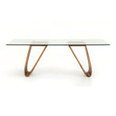 Draper Mid-Century Walnut & Glass Dining Table