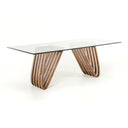 Draper Mid-Century Walnut & Glass Dining Table