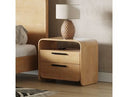 Dresden - Modern Natural Acacia 2-Drawer Nightstand