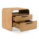 Dresden - Modern Natural Acacia 2-Drawer Nightstand