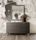 Yolonda + Soria - Modern Dark Teal Fabric + Grey Wash 4-Piece Bedroom Set