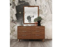 Soria Mid-Century Walnut Mirror