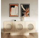Osaka - Modern Faux Marble + Natural Ash Dining Table