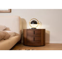Chelton - Contemporary White Ceramic & Walnut Nightstand