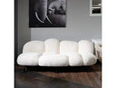 Glaster - Contemporary White Sherpa 88" Bubble Sofa