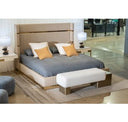 Aspen Modern Wide White and Gold Nightstand
