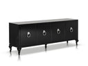 Bellagio Transitional Black Crocodile Lacquer Buffet