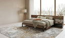 Rondo Mid-Century Platform Bed w/ Nightstands Storage And Lights