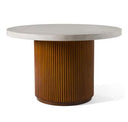 Bateman - Modern Faux Concrete + Walnut Dining Table