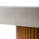 Duncan - Modern Faux Concrete + Walnut Round Dining Table