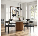 Bateman - Modern Faux Concrete + Walnut Dining Table