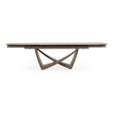 Dunster - Contemporary Beige Ceramic + Metallic Grey Extendable Dining Table