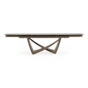 Dunster - Contemporary Beige Ceramic + Metallic Grey Extendable Dining Table