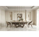 Dunster - Contemporary Beige Ceramic + Metallic Grey Buffet