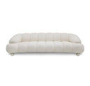 Duran - Contemporary White Fabric Loveseat Sofa