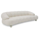 Duran - Contemporary White Fabric Loveseat Sofa